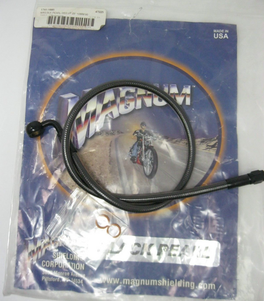 Magnum Black Pearl 25"/90 Deg. Upper Front Brake Line for Harley 47225 1741-1685