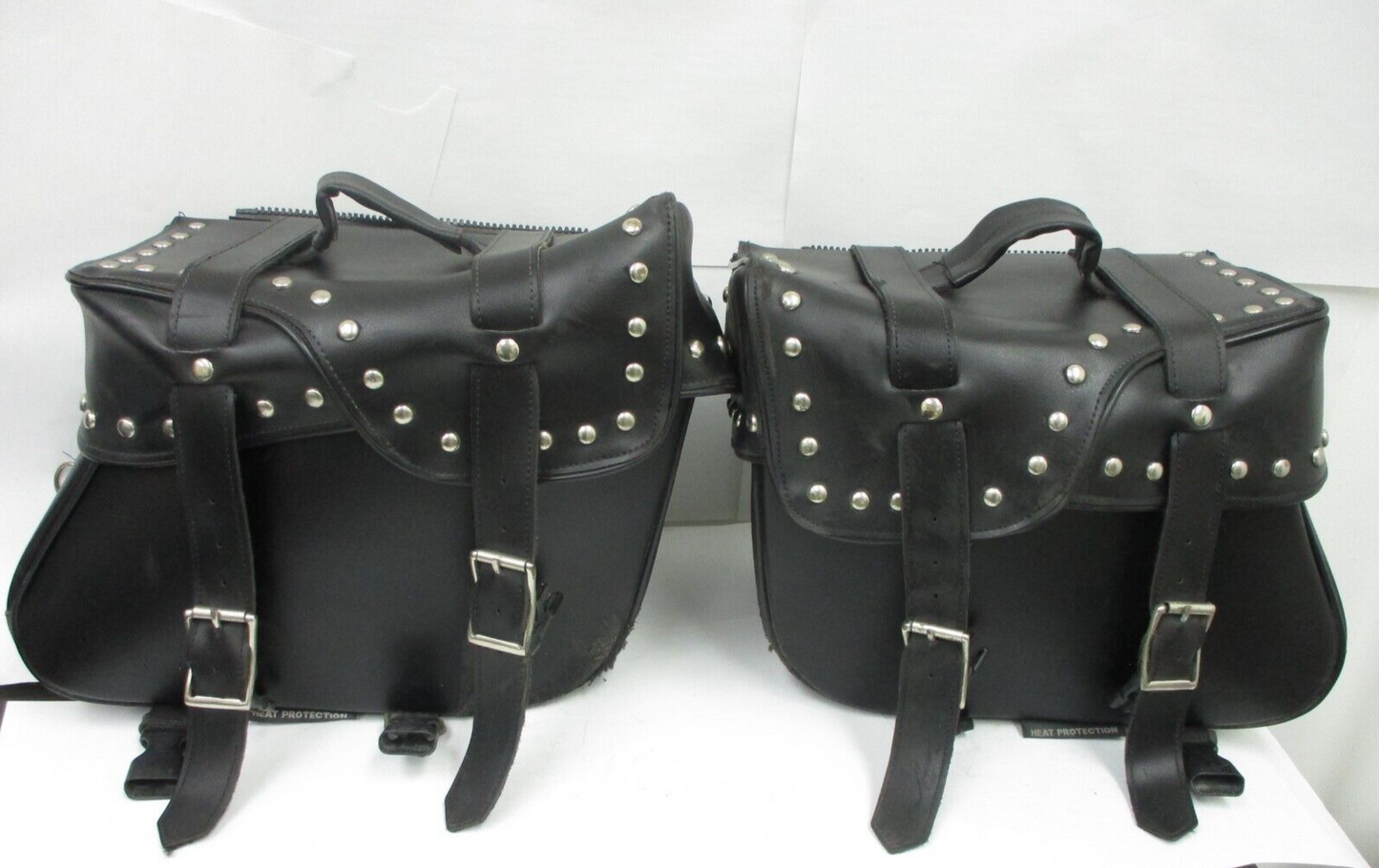 Pair HARLEY DAVIDSON Dyna Leather & Canvas Saddle Touring Saddlebags Multi fit