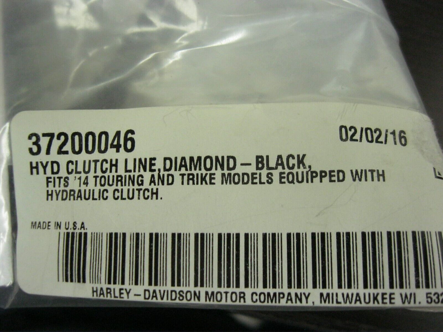 Harley-Davidson OEM 76.5" Black Hydraulic Clutch Line 37200046