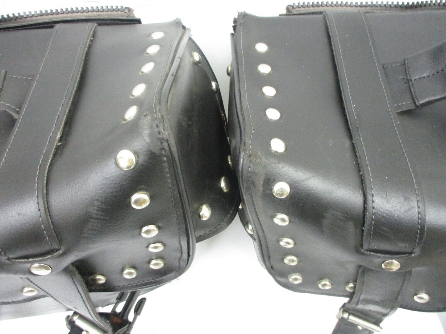 Pair HARLEY DAVIDSON Dyna Leather & Canvas Saddle Touring Saddlebags Multi fit
