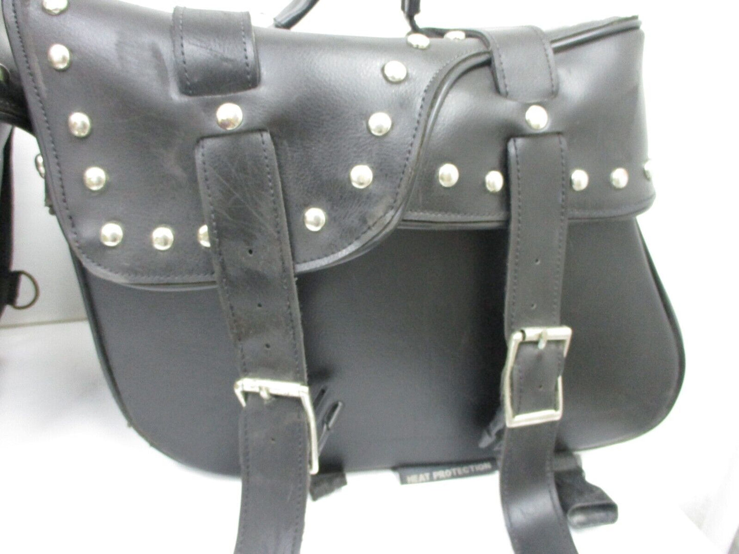 Pair HARLEY DAVIDSON Dyna Leather & Canvas Saddle Touring Saddlebags Multi fit