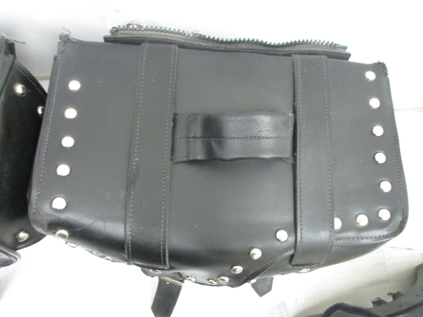 Pair HARLEY DAVIDSON Dyna Leather & Canvas Saddle Touring Saddlebags Multi fit