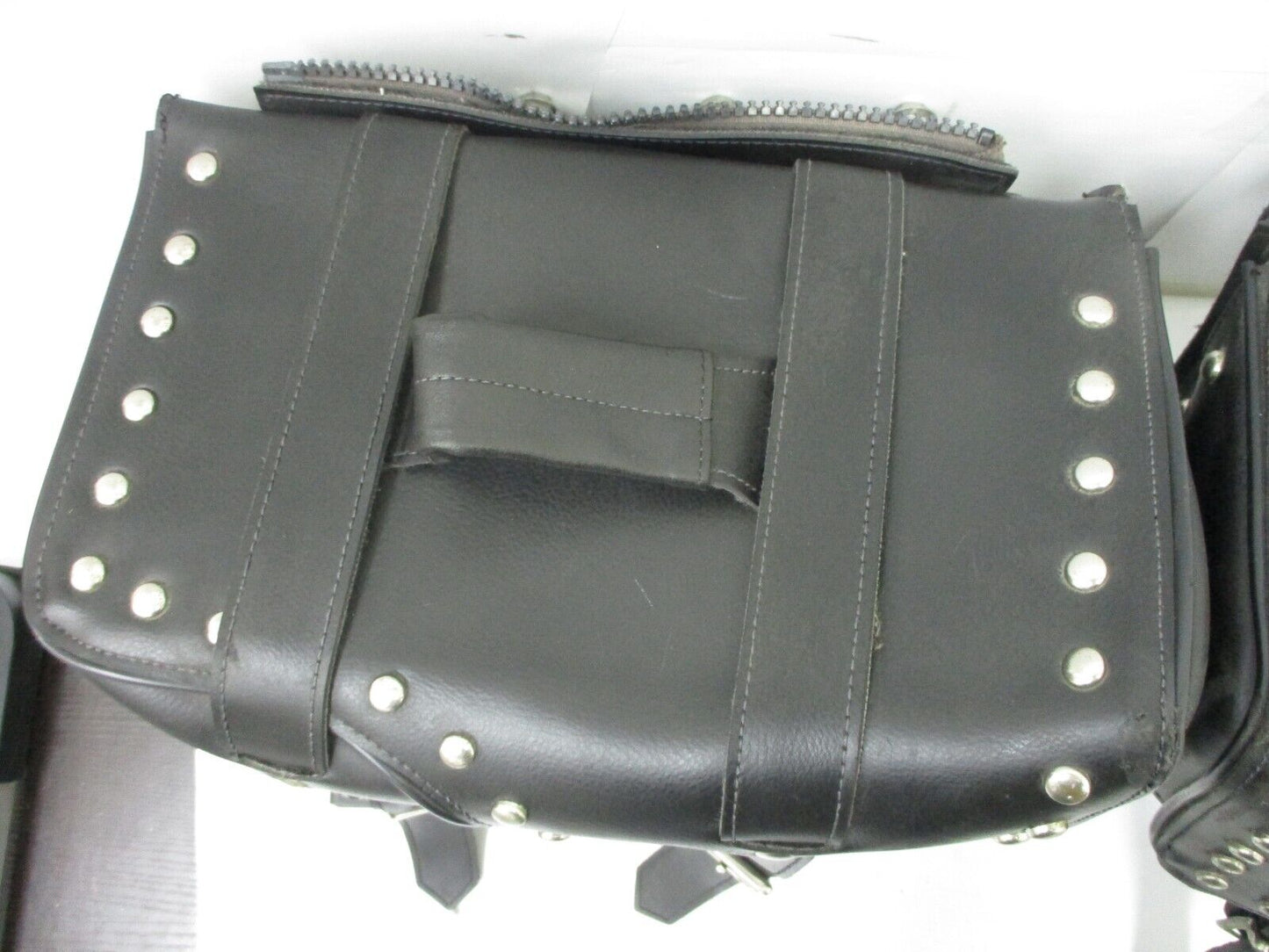 Pair HARLEY DAVIDSON Dyna Leather & Canvas Saddle Touring Saddlebags Multi fit