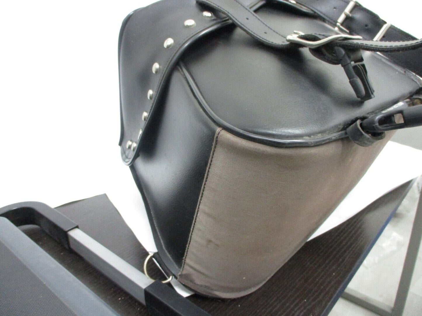 Pair HARLEY DAVIDSON Dyna Leather & Canvas Saddle Touring Saddlebags Multi fit