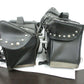 Pair HARLEY DAVIDSON Dyna Leather & Canvas Saddle Touring Saddlebags Multi fit