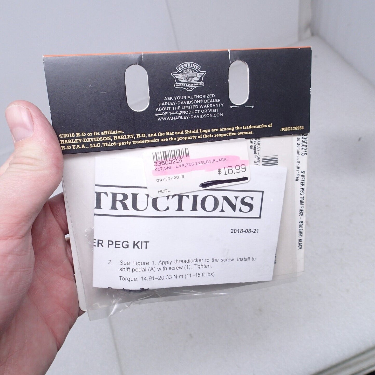 HARLEY NEW SHIFTER PEG TRIM PIECE BLACK 33600215