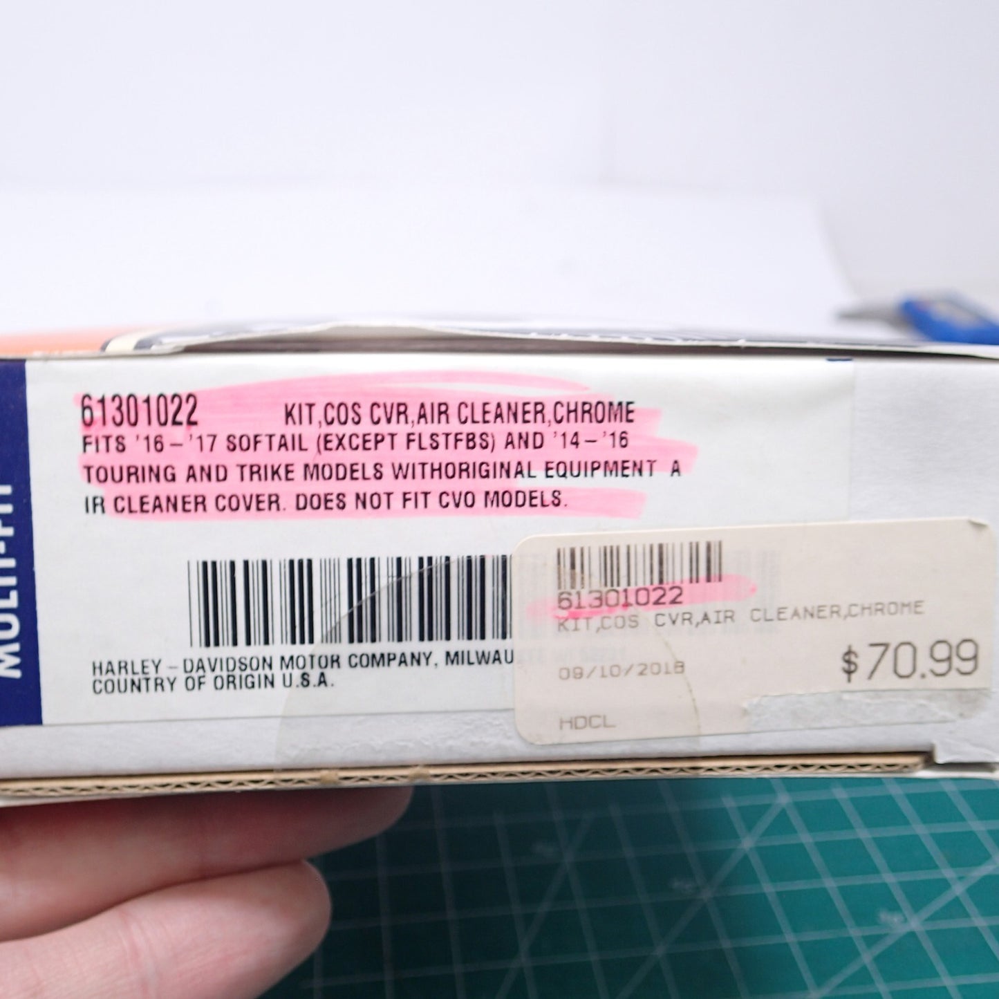 Harley Davidson Kahuna Collection Air Cleaner Trim - Chrome  -  New - 61301022