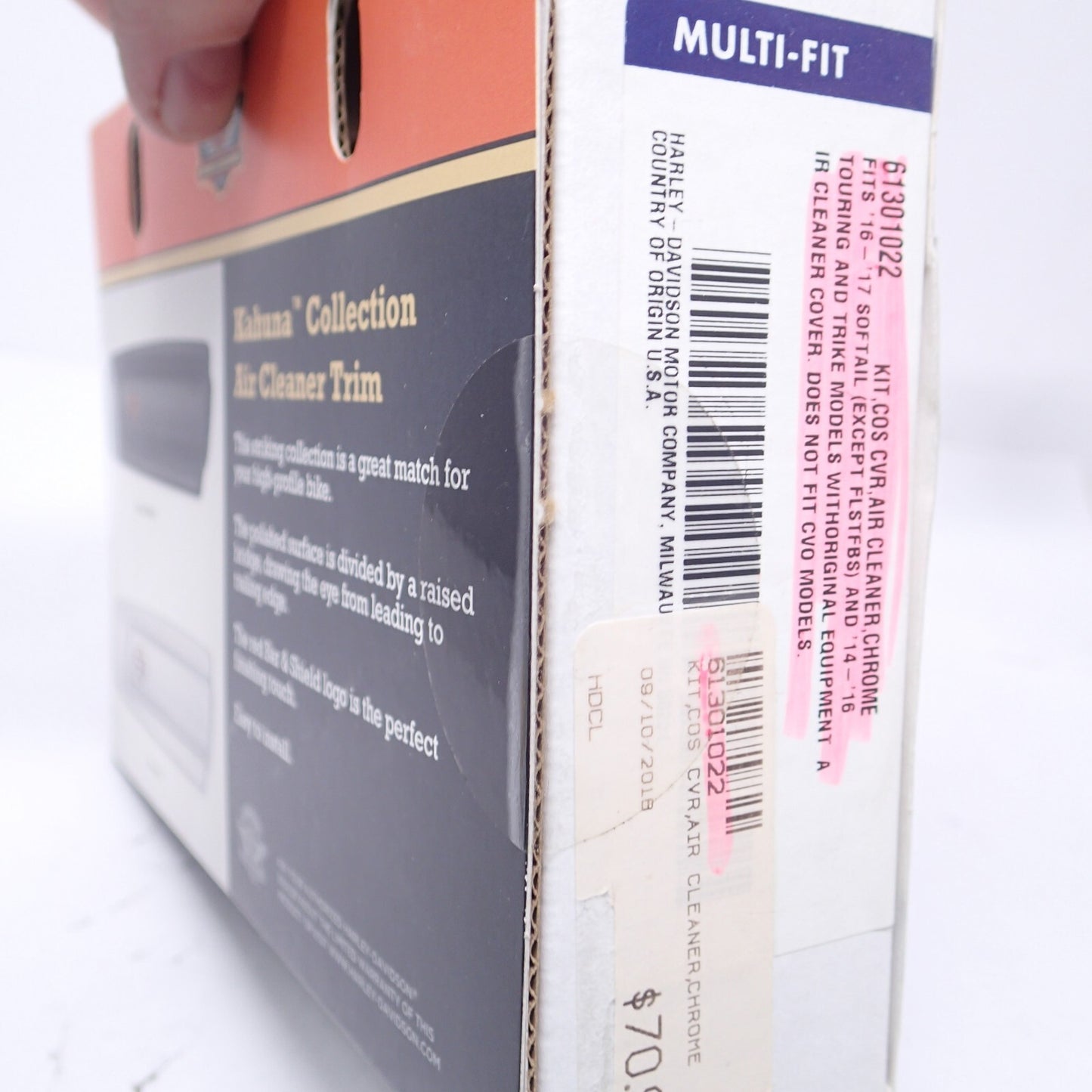 Harley Davidson Kahuna Collection Air Cleaner Trim - Chrome  -  New - 61301022