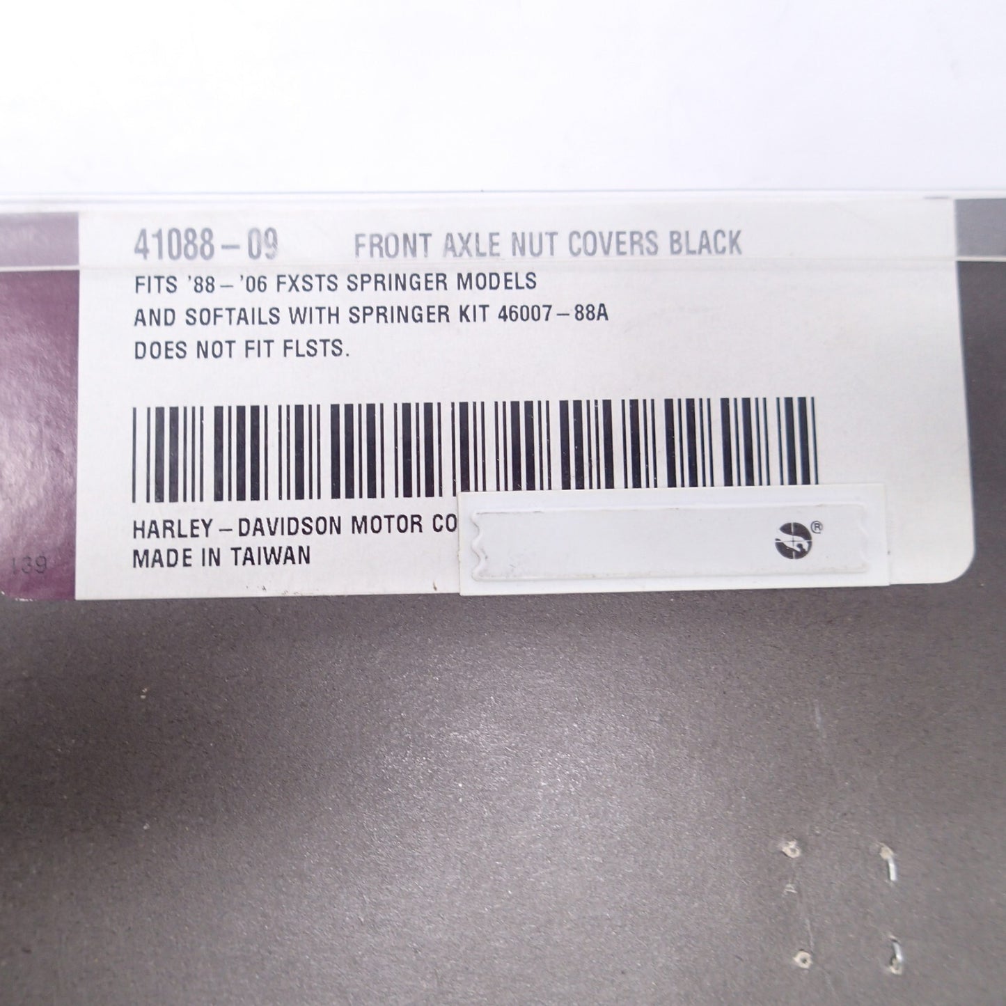 Harley Davidson Front Axle Nut Covers - Black - New - 41088-09