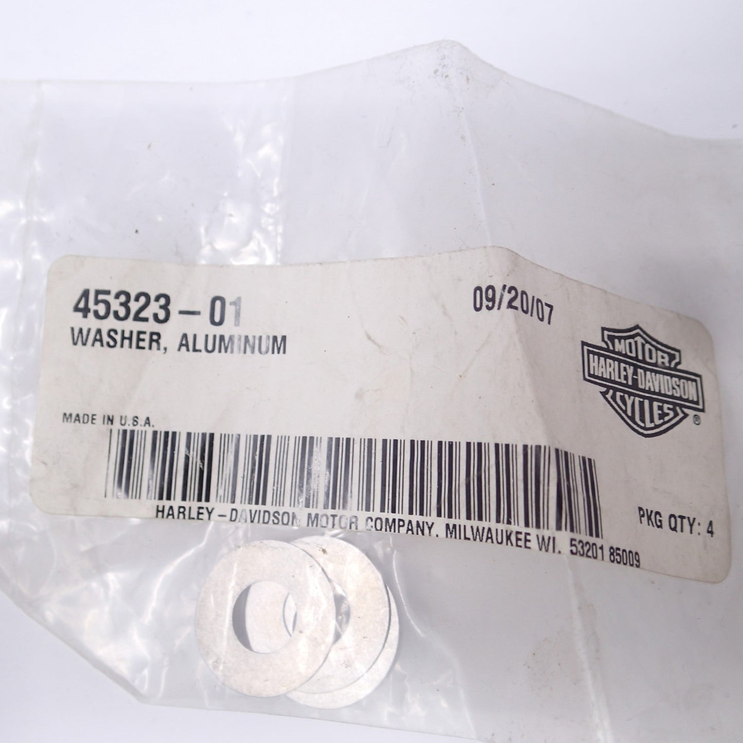 45323-01 Harley Davidson Aluminum Washer (Pack of 4)