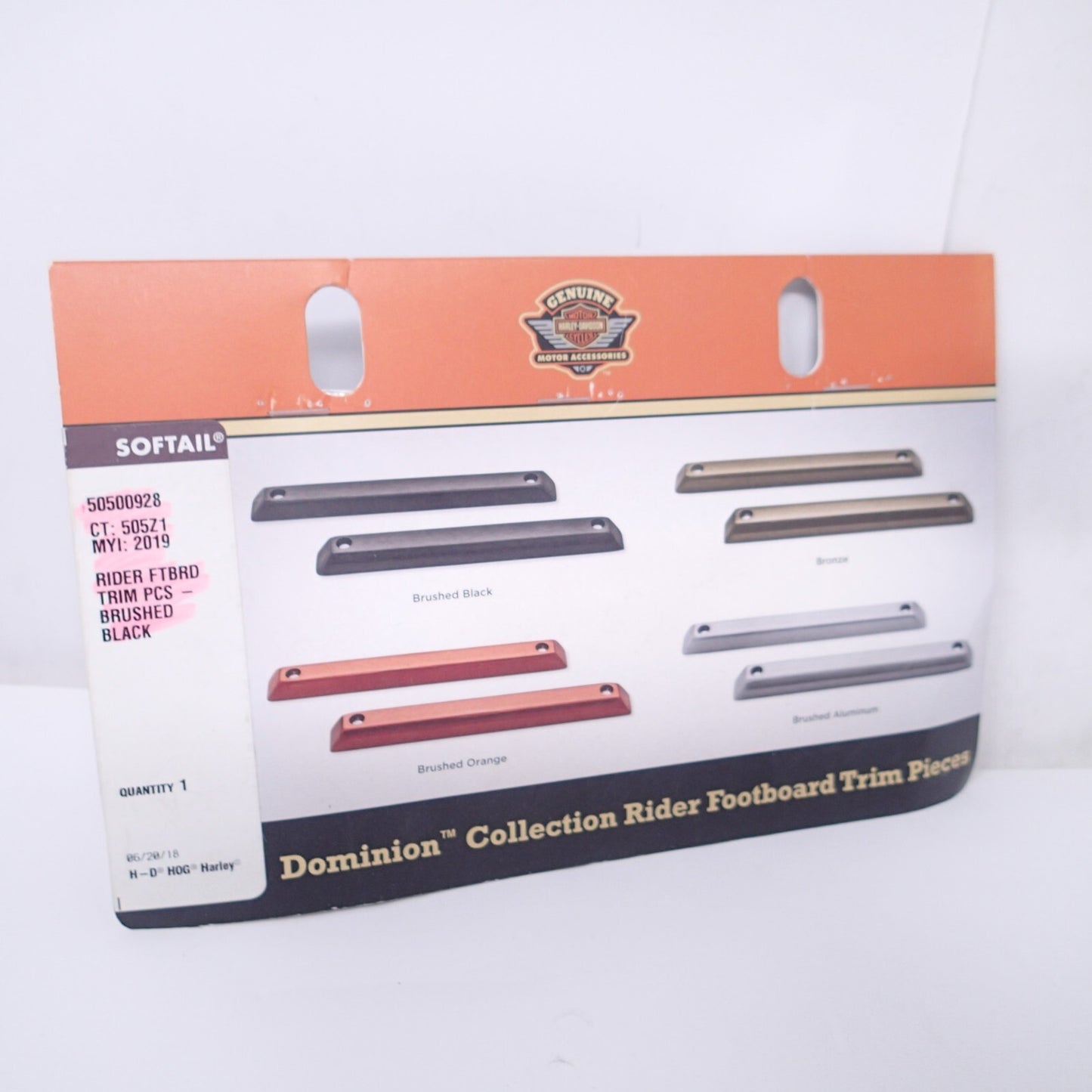 Harley  Dominion Rider Footboard Trim Pieces Brushed Black New - 50500928