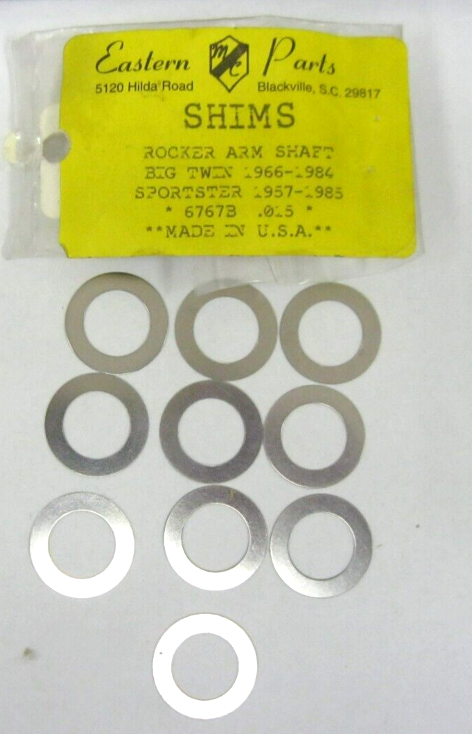 10 Pack of .015" Rocker Shaft Shims for 66-84 Big Twin, 57-85 XL 0927-0008 6767B