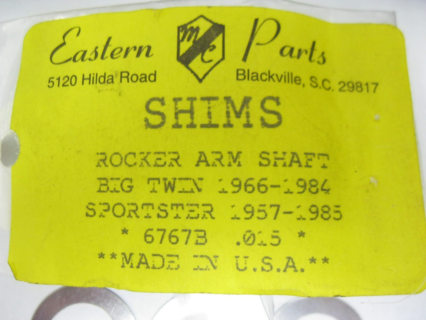 10 Pack of .015" Rocker Shaft Shims for 66-84 Big Twin, 57-85 XL 0927-0008 6767B