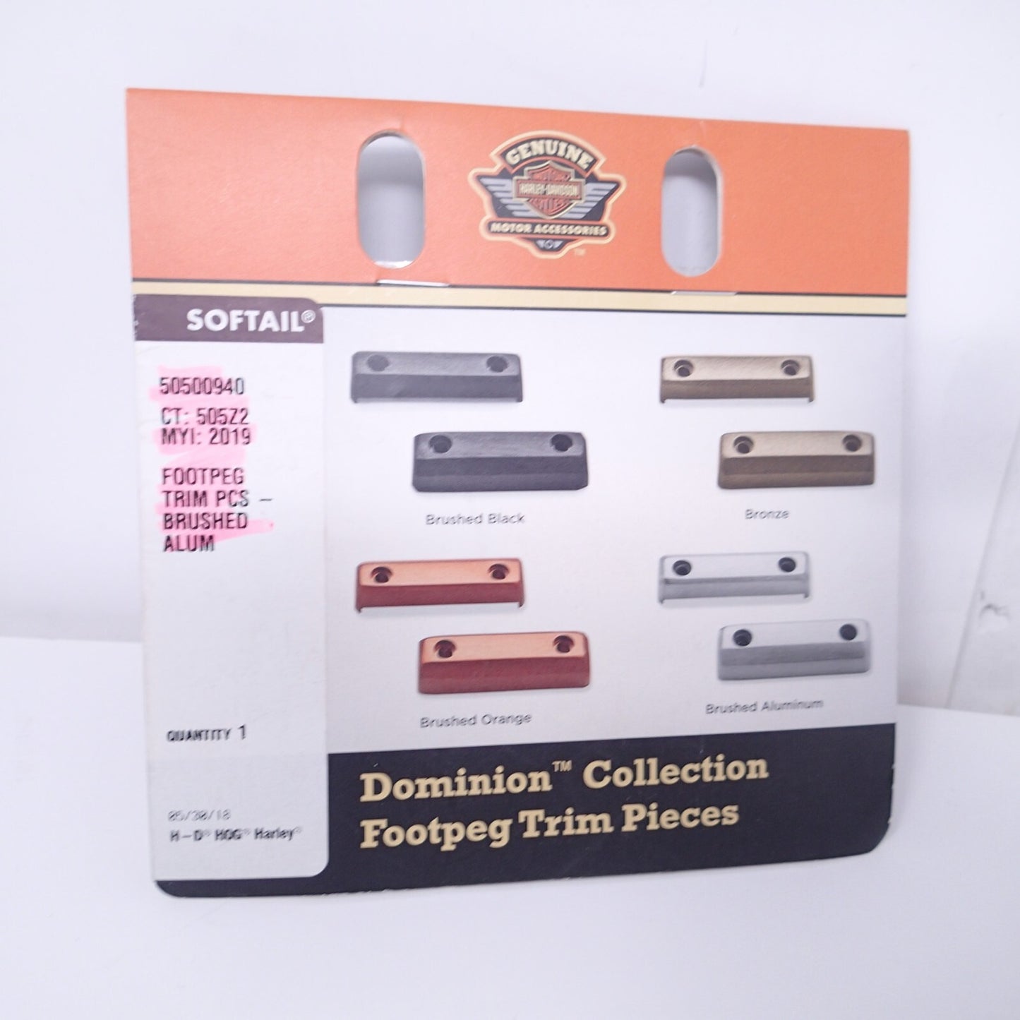 Harley Davidson Dominion Footpeg Trim Pieces New - Brushed Aluminum - 50500940