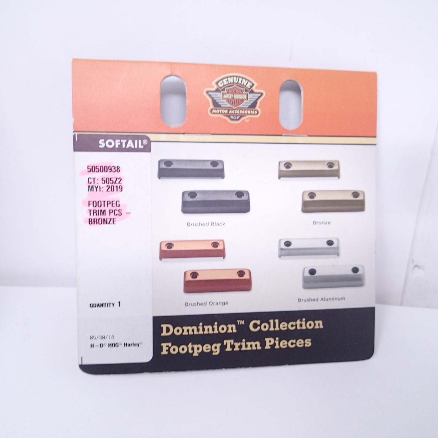 Harley Davidson Dominion Footpeg Trim Pieces New - Bronze - 50500938