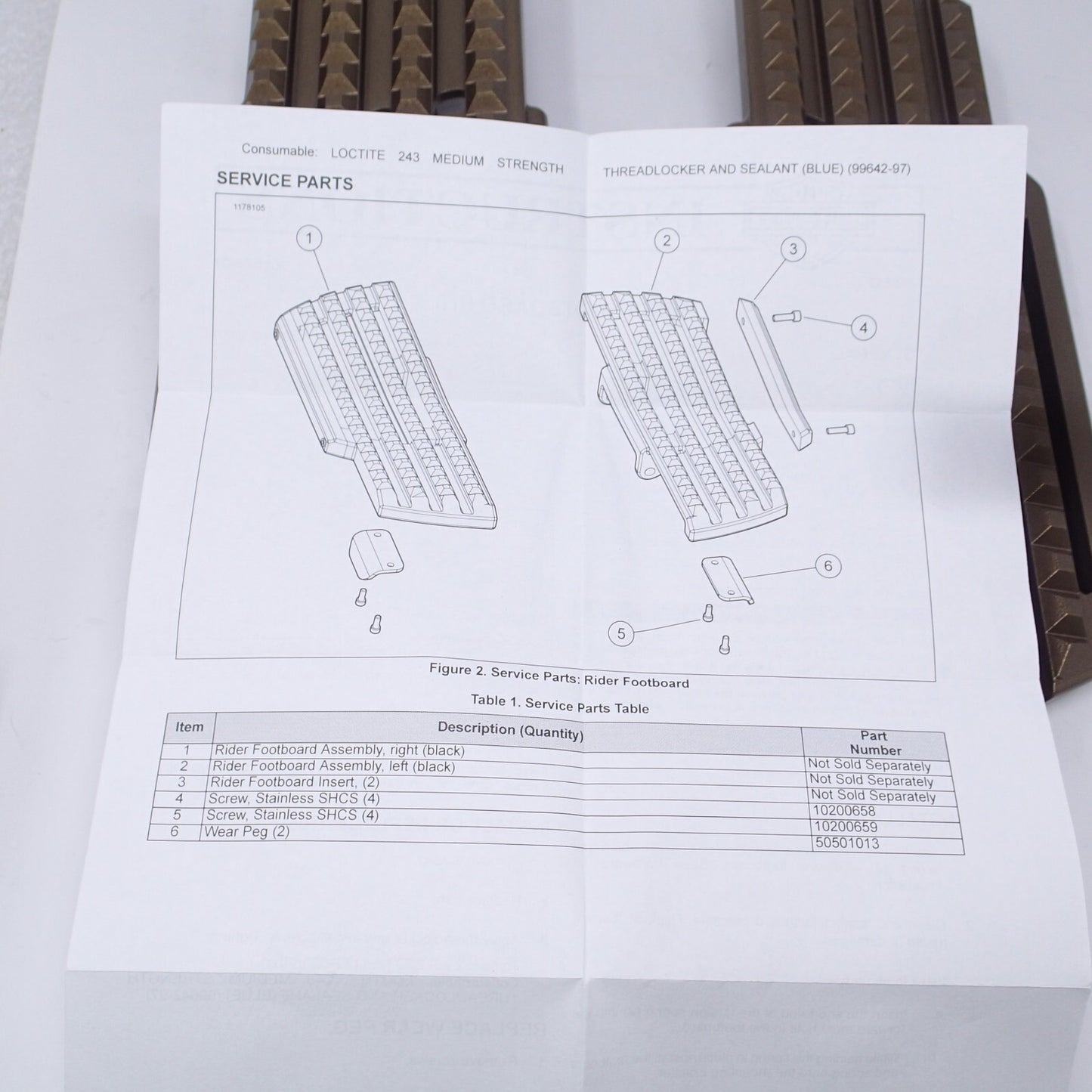 HARLEY Dominion Rider Footboard Kit Bronze - New - 50500872