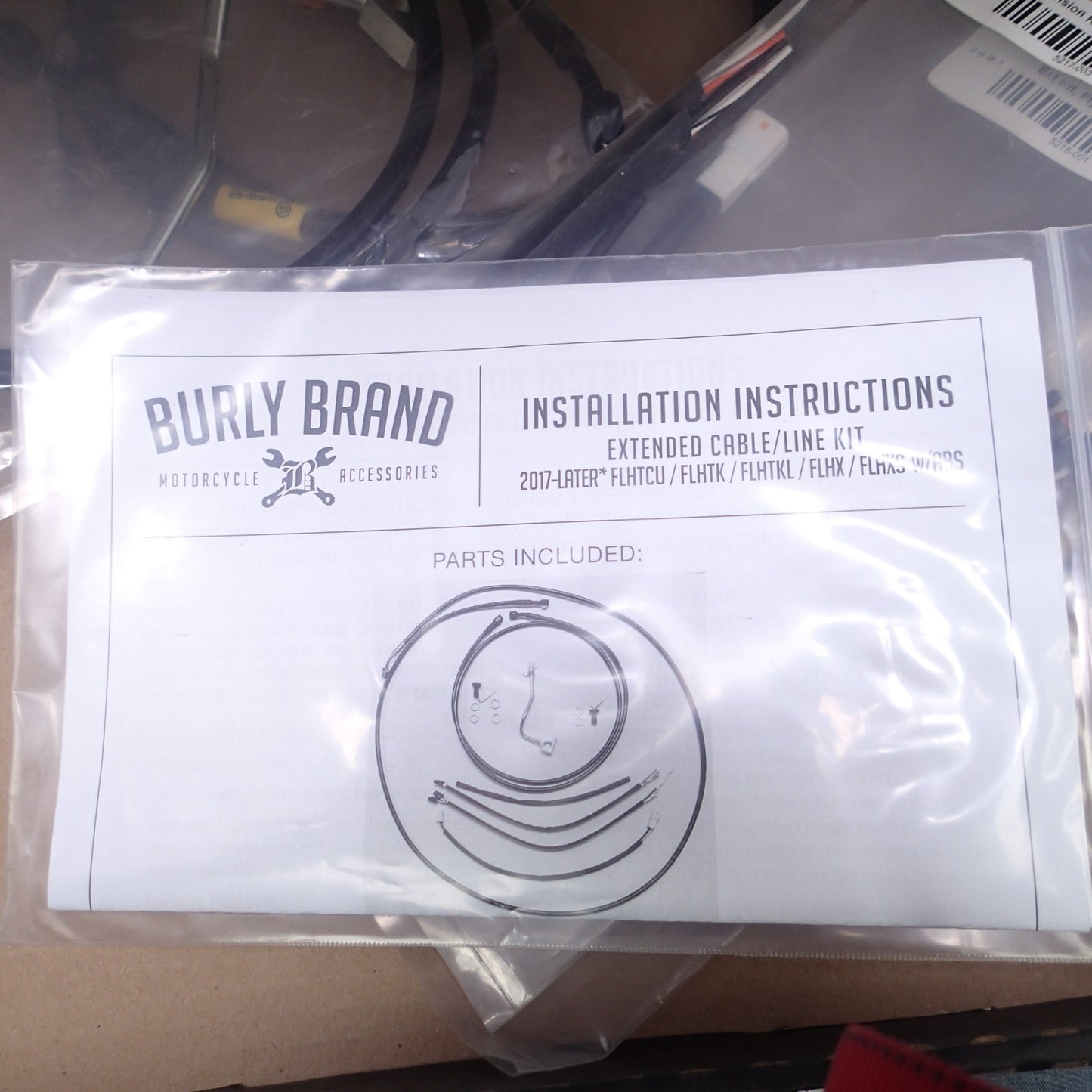 Burly Brand B30-1235 Brake And Cable Control Kit Bagger Ape 15" Black ABS