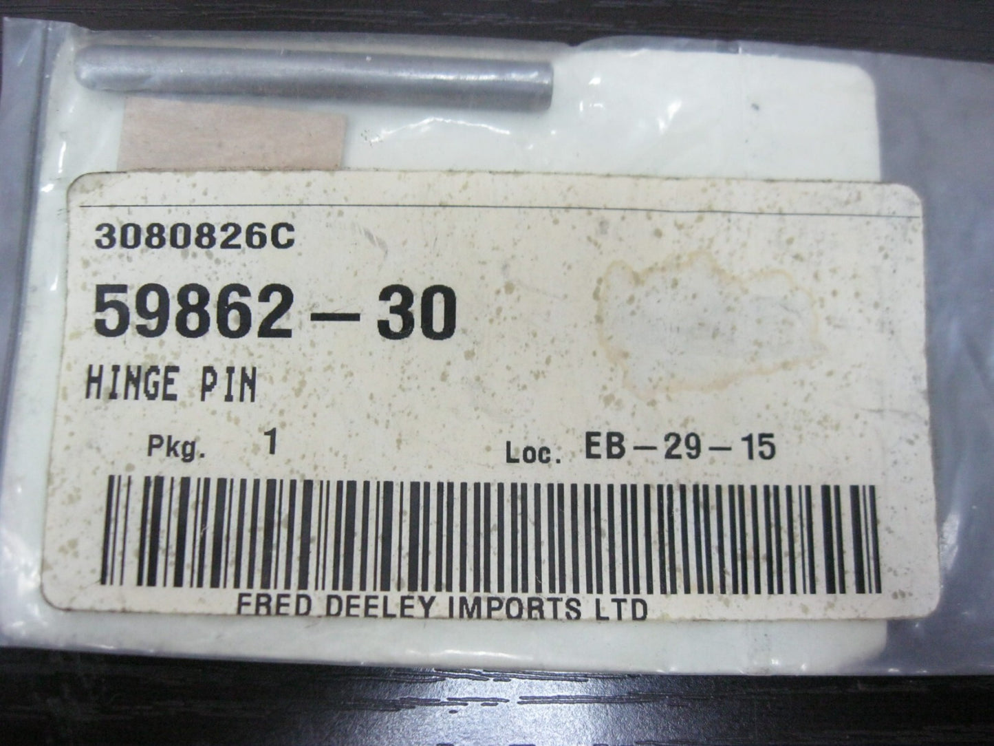 Harley-Davidson Genuine NOS 43-79 Hinged Rear Fender Hinge Pin 59862-30