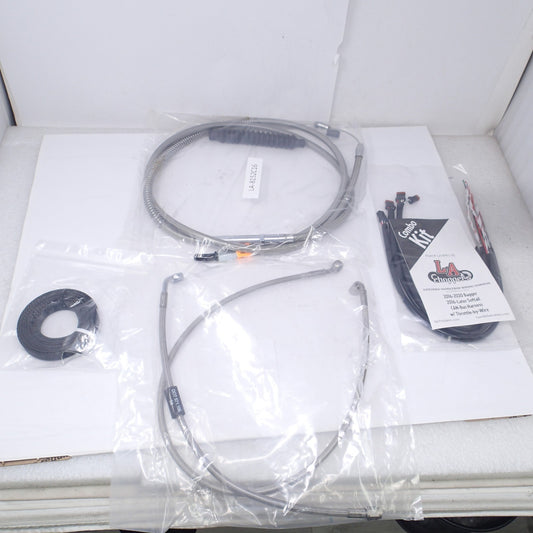Motorcycle La Chopper Braided Stainless Cable Kit 0662-0494 LA-8152KT2-16