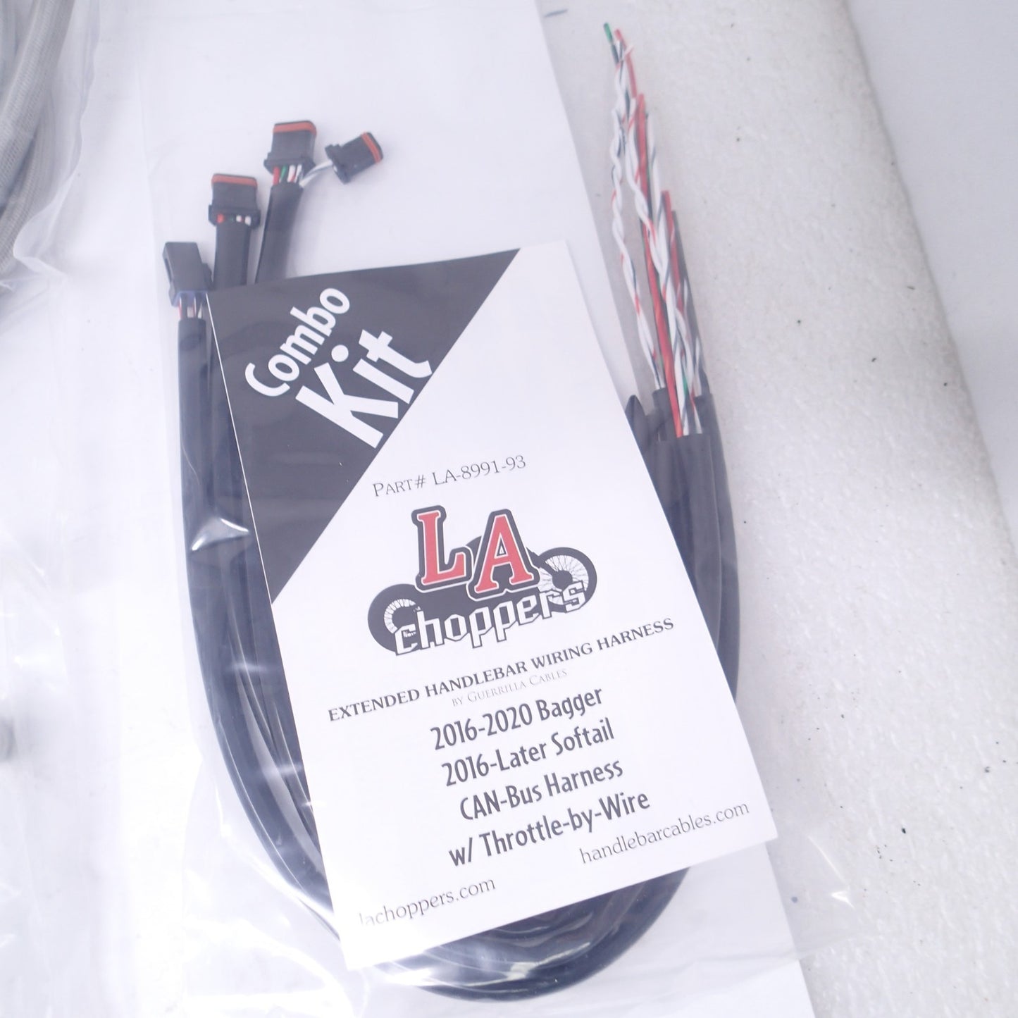 Motorcycle La Chopper Braided Stainless Cable Kit 0662-0494 LA-8152KT2-16