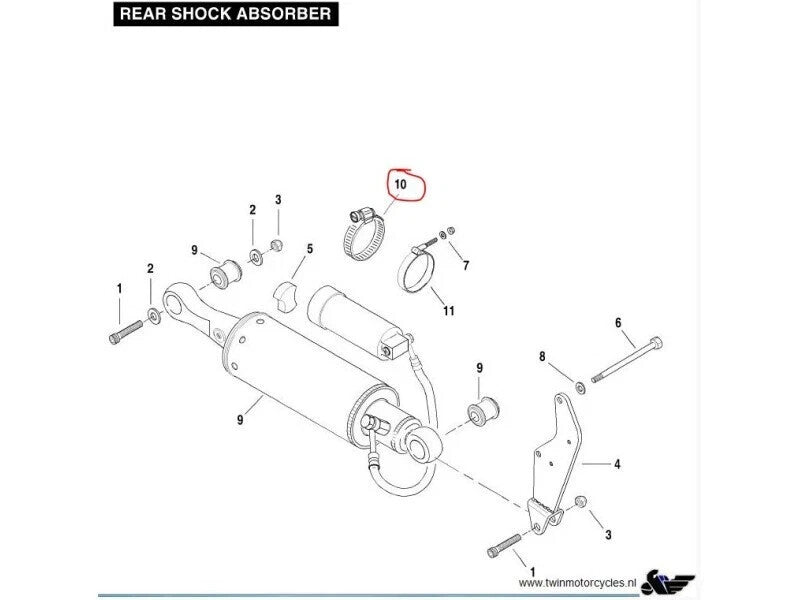 K0411.8B Buell CLAMP, SHOCK RESERVIOR MOUNT