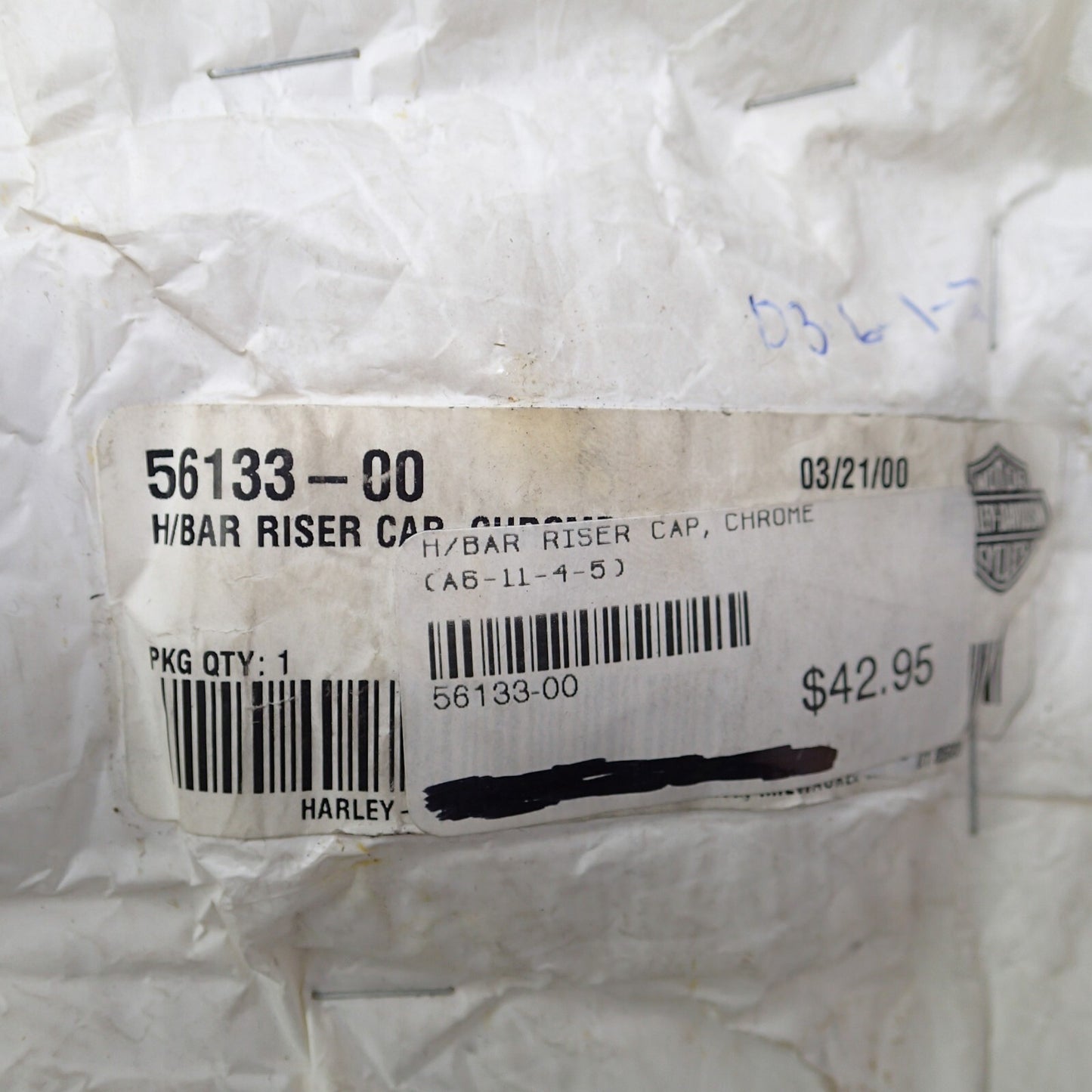 HARLEY DAVIDSON GENUINE HANDLEBAR RISER CAP CHROME 56133-00A