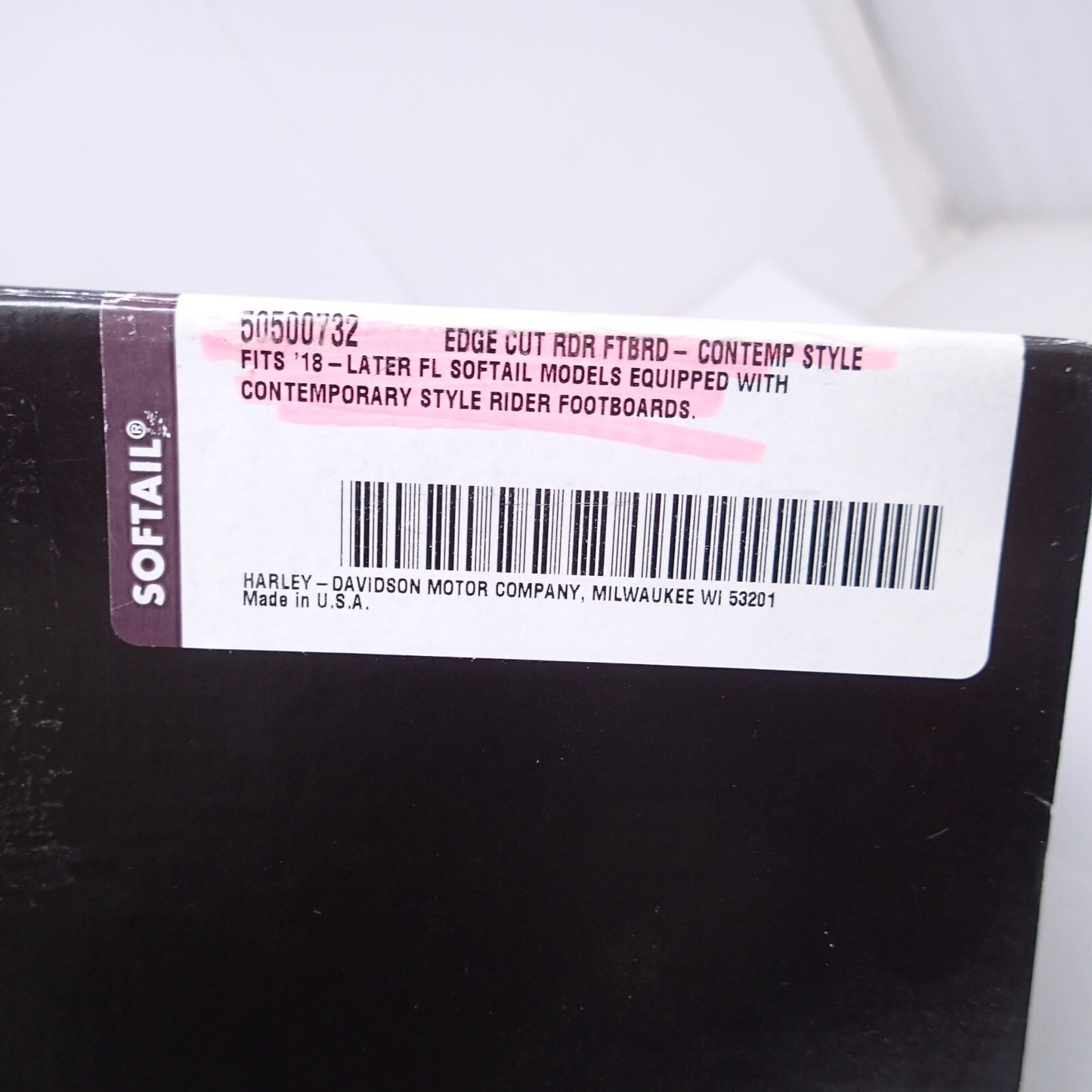 Harley Edge Cut Rider Footboard Insert Kit New - Contemporary Style 50500732