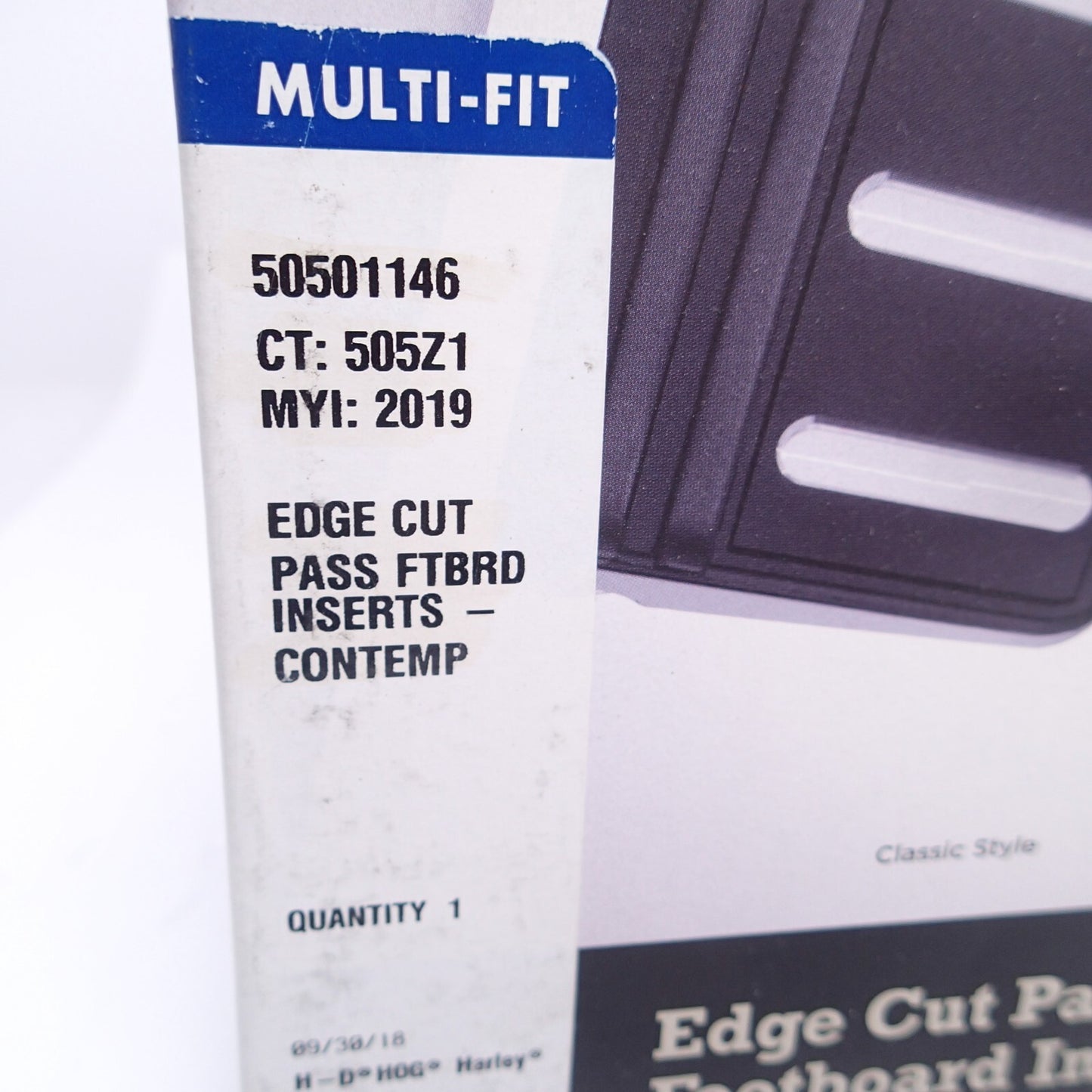 Harley Edge Cut Passenger Footboard Inserts NEW Contemporary Style - 50501146