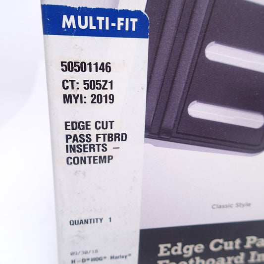 Harley Edge Cut Passenger Footboard Inserts NEW Contemporary Style - 50501146