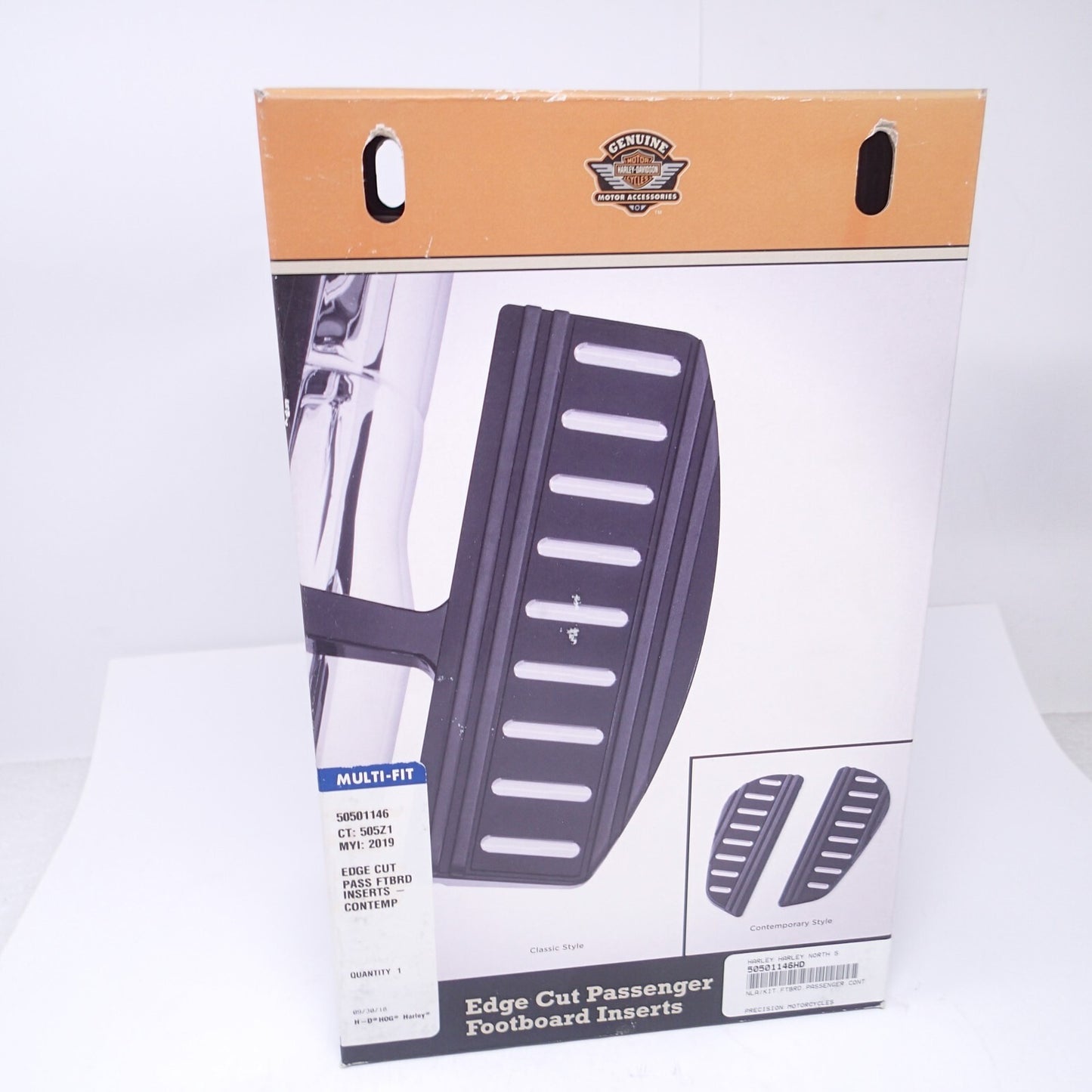 Harley Edge Cut Passenger Footboard Inserts NEW Contemporary Style - 50501146