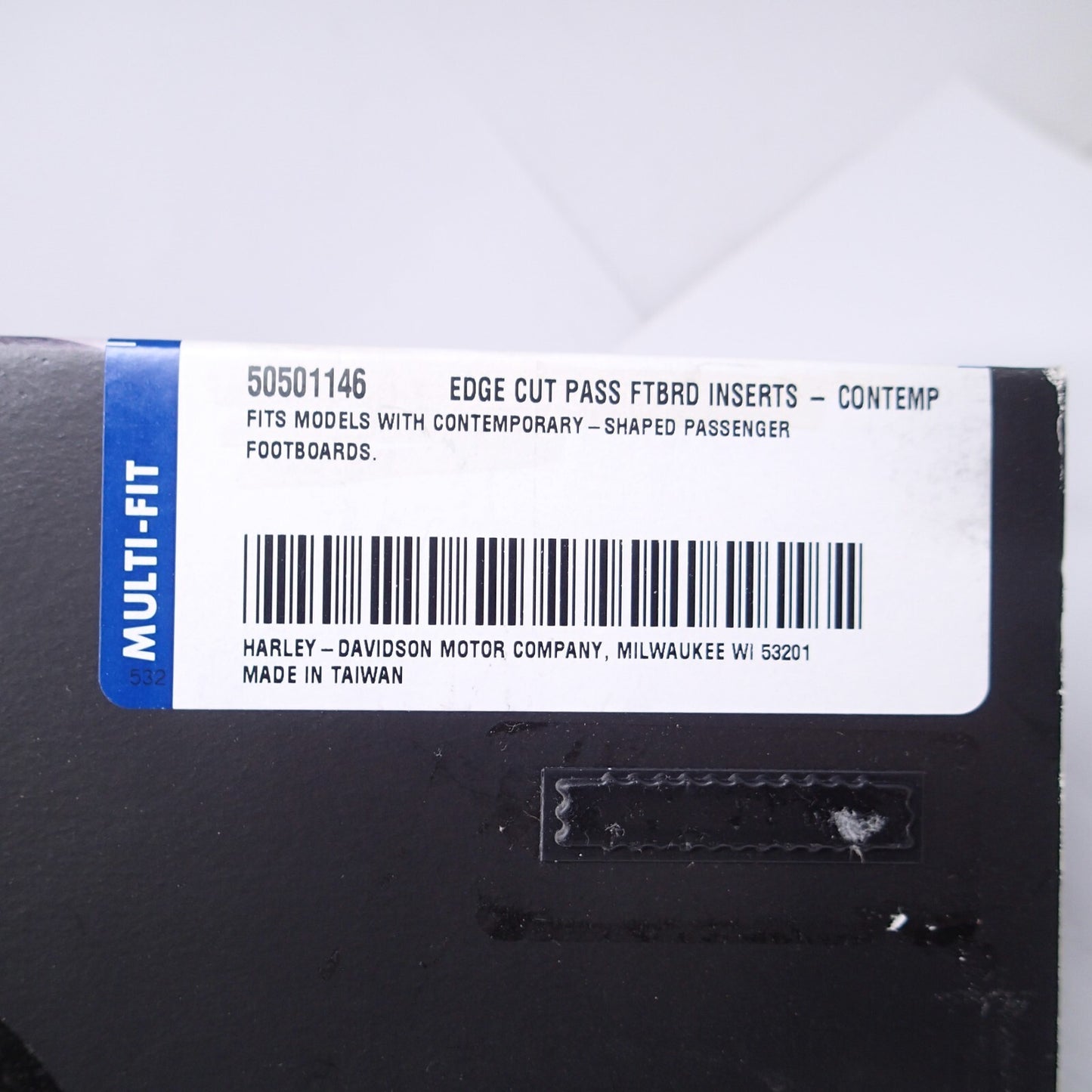 Harley Edge Cut Passenger Footboard Inserts NEW Contemporary Style - 50501146