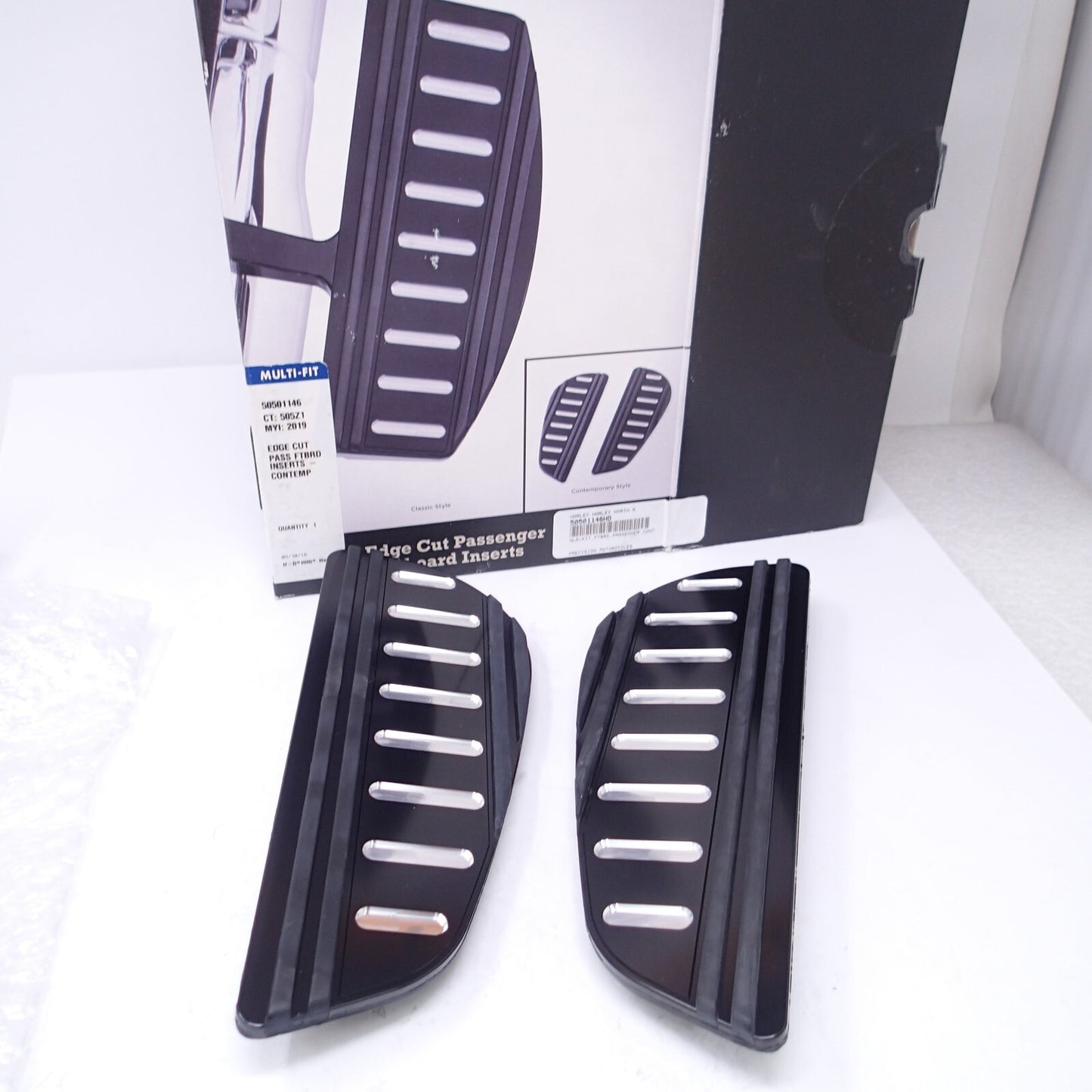 Harley Edge Cut Passenger Footboard Inserts NEW Contemporary Style - 50501146