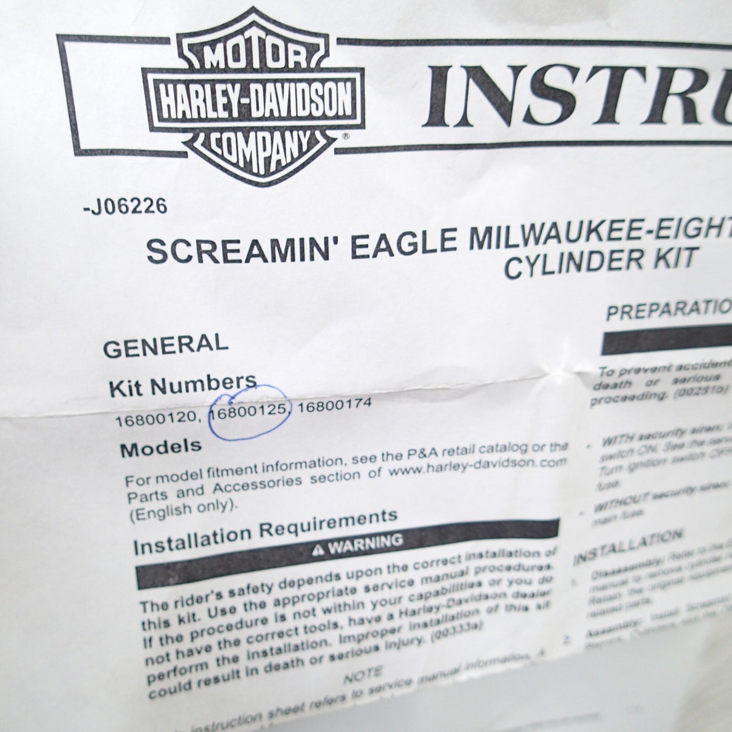 Harley Davidson Screamin Eagle M8 Black Granite Cylinders R/F 16800121/16800123