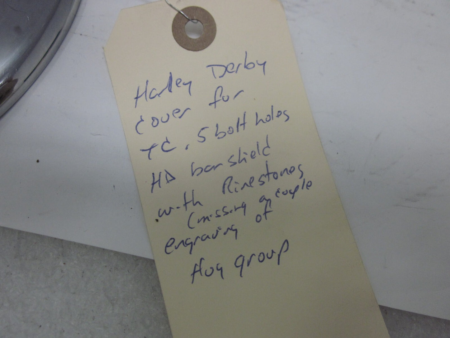 HARLEY Diamond Ice  Twin Rhinestone CLUTCH DERBY INSPECTION COVER 5 hole