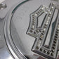 HARLEY Diamond Ice  Twin Rhinestone CLUTCH DERBY INSPECTION COVER 5 hole