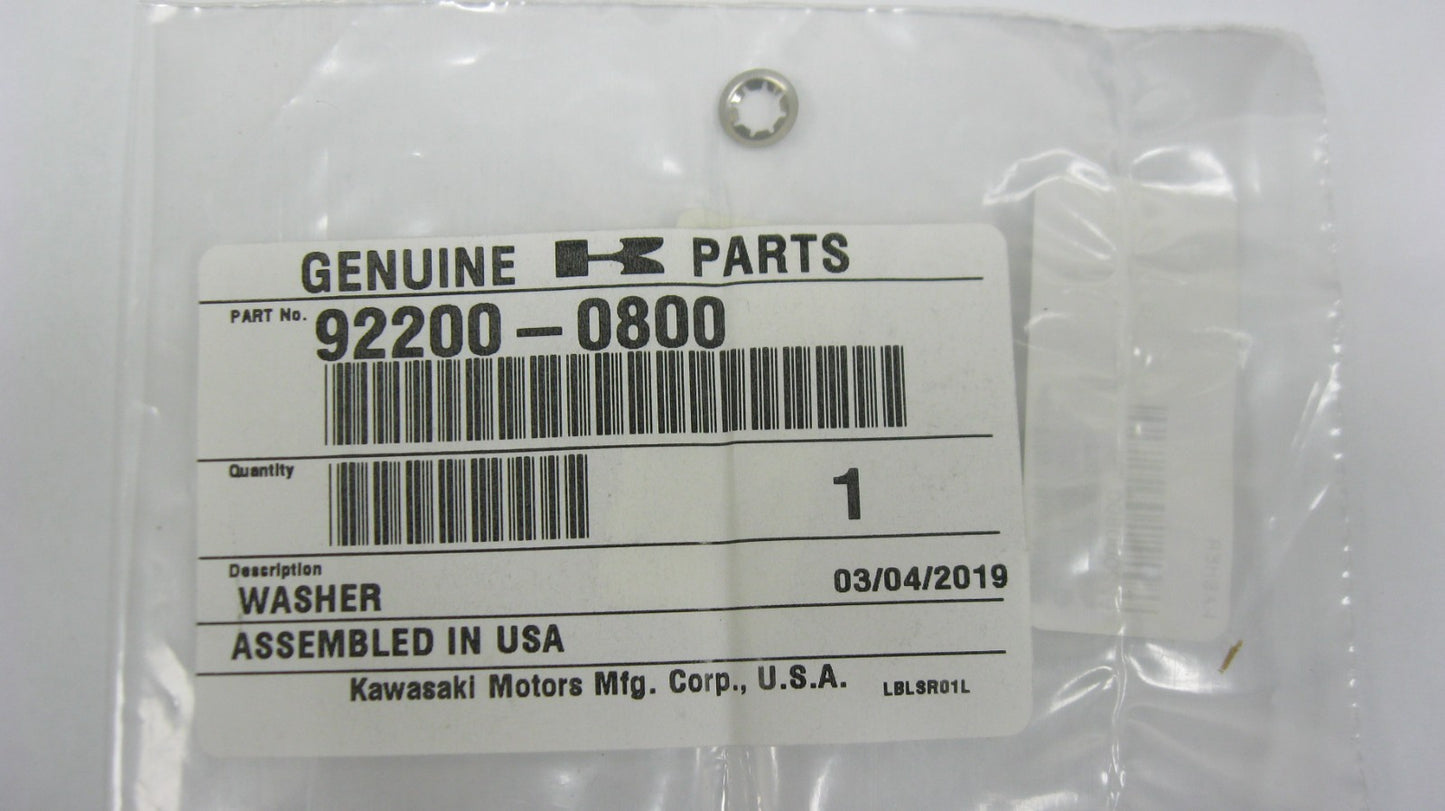 Kawasaki OEM 12-25 Teryx Rear Fender Washer (Single Unit) 92200-0800