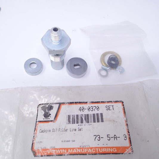 Harley Oil Tank Line Fitting Kit cadmium for  V-Twin 40-0370 (63500-50)