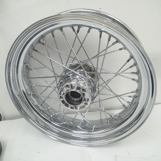 Harley Davidson 17" x4.5 Chrome Front Wheel Rim ( READ)! Need Replace HUB