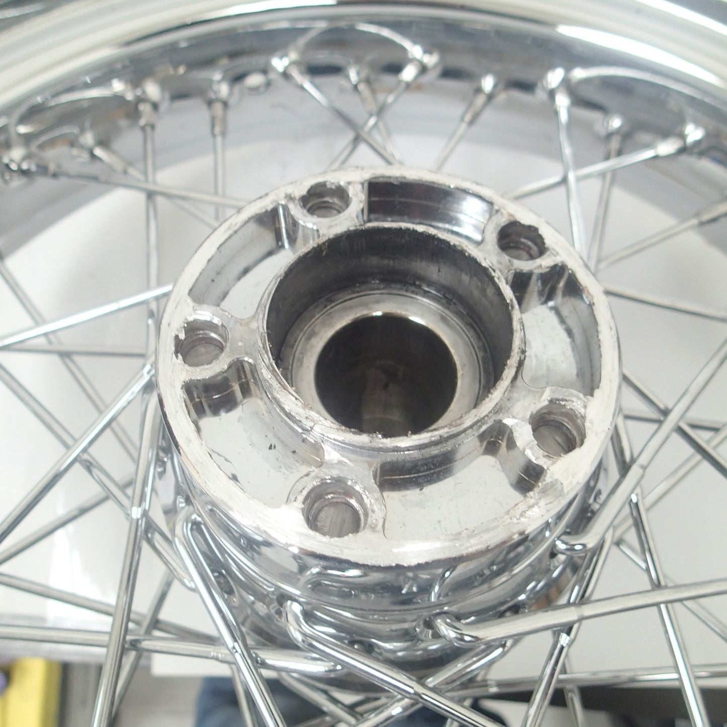 Harley Davidson 17" x4.5 Chrome Front Wheel Rim ( READ)! Need Replace HUB