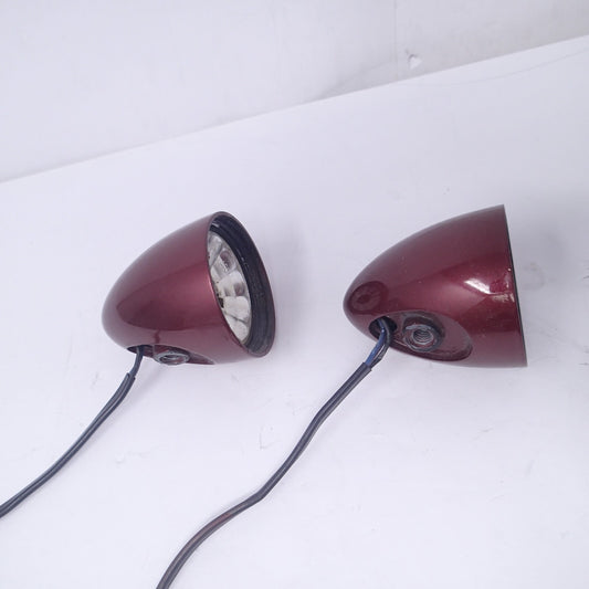 Custom Harley TURN SIGNAL NICKEL cherry RED? (2pcs)