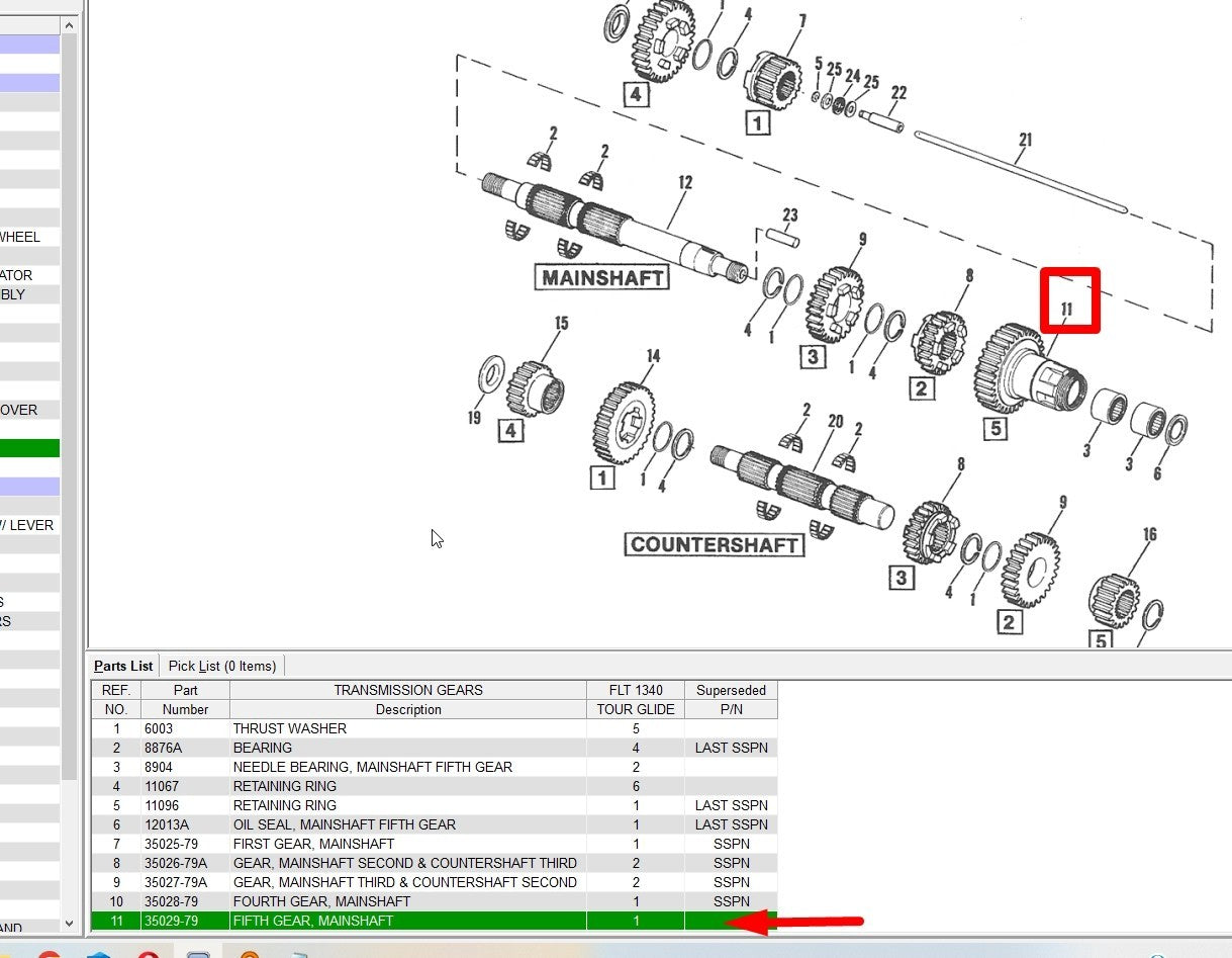OE 5th Gear Mainshaft fits Harley Davidson FIFTH GEAR, MAINSHAFT  35029-79