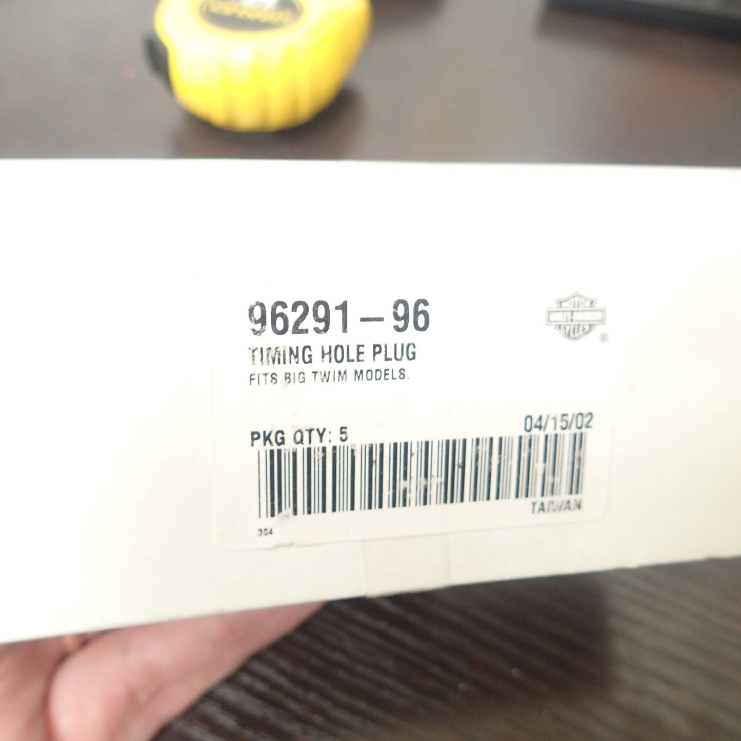 NOS Genuine Harley Big Twin EVO Timing Hole Plug 96291-96 ONE UNIT)