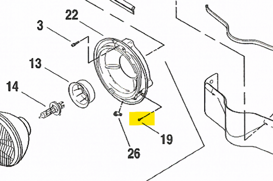 Harley-Davidson OEM 96-24 Touring Headlamp retaining Ring Screw 67721-96