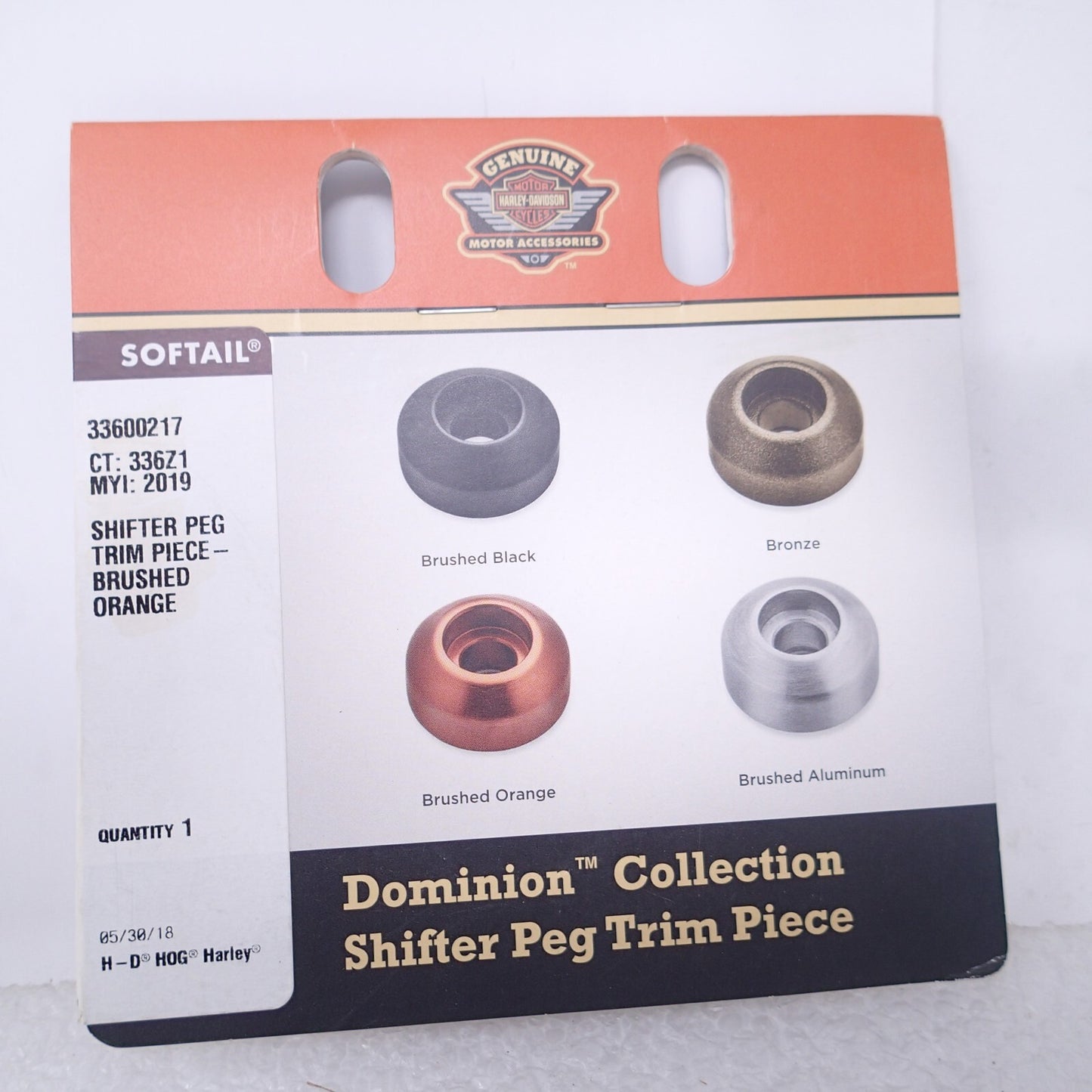 HARLEY NEW SHIFTER PEG TRIM PIECE BRUSHED ORANGE 33600217