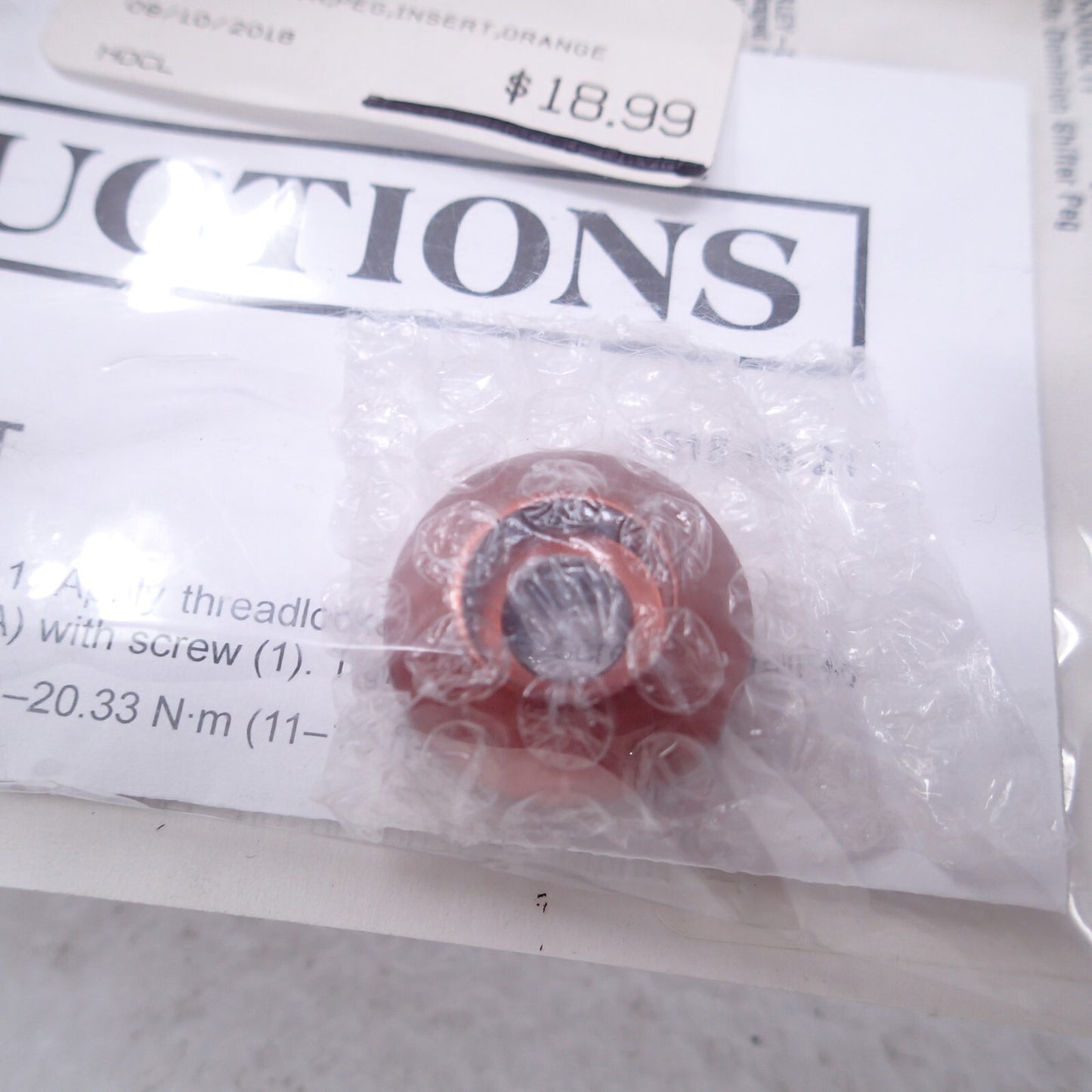 HARLEY NEW SHIFTER PEG TRIM PIECE BRUSHED ORANGE 33600217