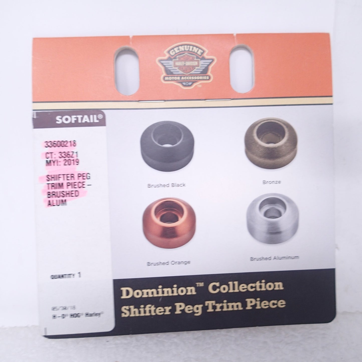 HARLEY NEW SHIFTER PEG TRIM PIECE BRUSHED ALUM 33600218