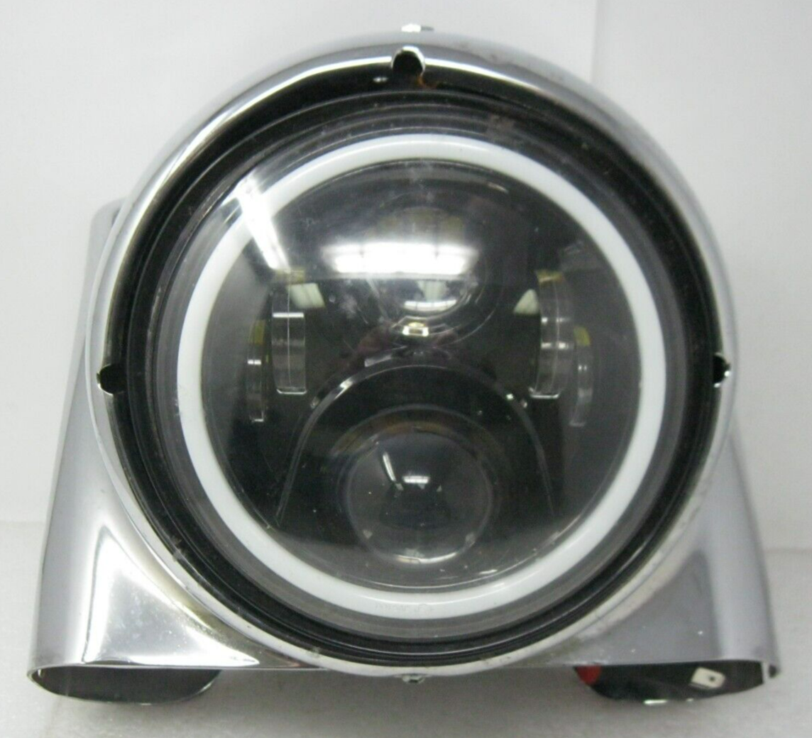 Harley-Davidson OEM Chrome Nacelle & 7" Halo Headlight 67916-96 & 67908-96