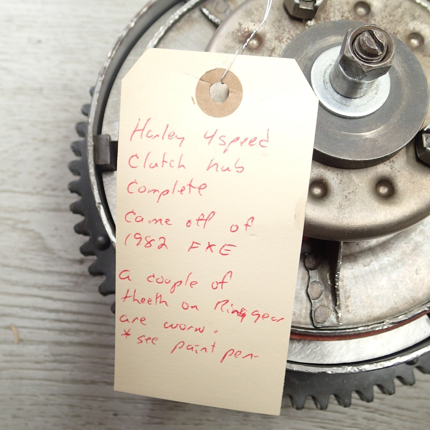 Harley 4 speed Clutch hub Complete Came off of 1982 FXE