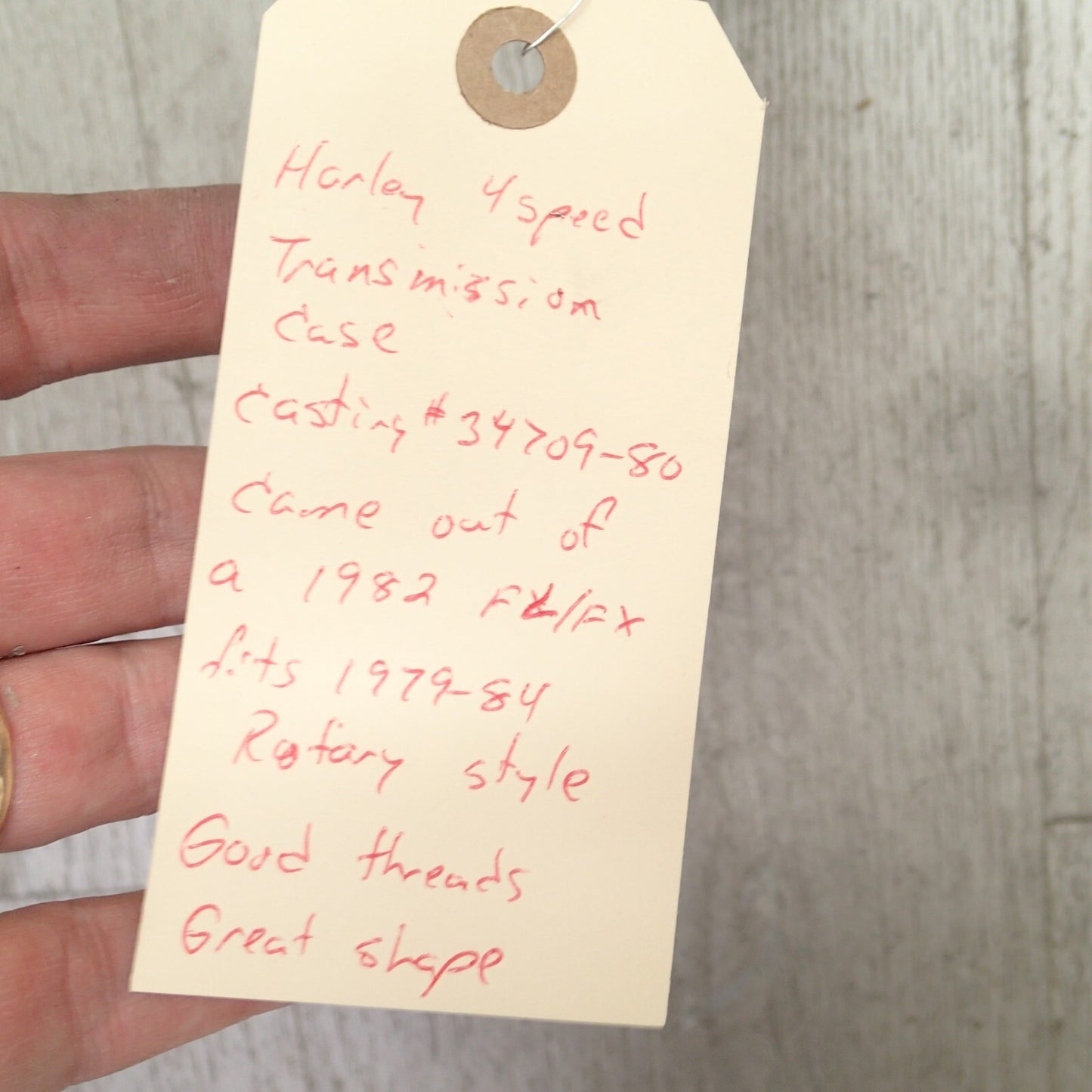 Harley Shovelhead 4 speed rotary top Transmission case 34709-80