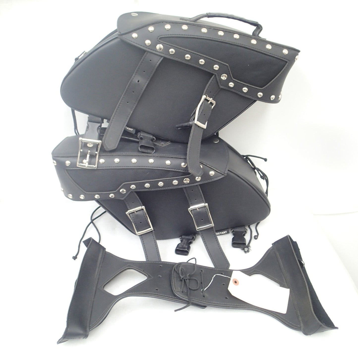 Zip-Of Studded PVC Slanted Throw Over Saddlebag Durable PVC saddle bag